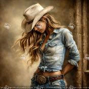 panneau simili  : modèle 2307-FEMME-COUNTRY