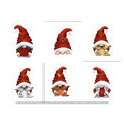 Kit couture créatif : LOT 6 PANNEAUX TISSUS  :  03 Gnomes