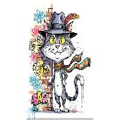 Panneau tissu pour TORCHON : CHAT