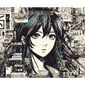 Panneau SIMILI 25X30CM : modèle manga 2038