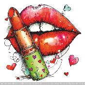 panneau simili  : modèle 2271-FEMME-MAQUILLAGE-BOUCHE