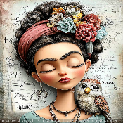 panneau simili  : modèle 2284-FEMME STYLE FRIDA ENFANT